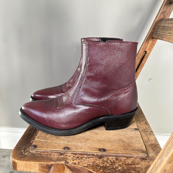 Old West zipper ankle cowboy boot - Picture 2 of 13